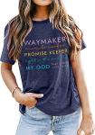 Christian Faith Tshirt for Women: Inspirational Dark Blue Tops