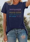 Christian Faith Tshirt for Women: Inspirational Dark Blue Tops