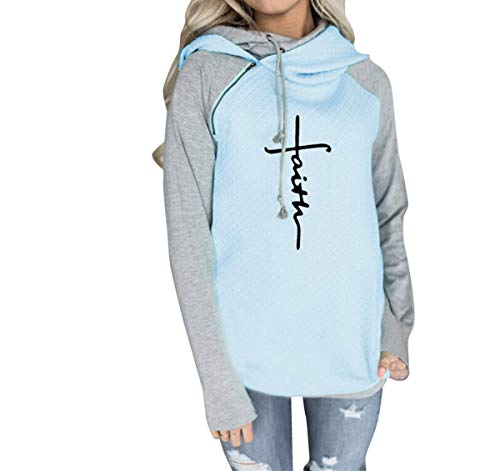 Faith Print Hoodie - Women's Long Sleeve Top