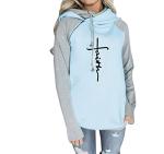 Faith Print Hoodie - Women's Long Sleeve Top