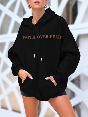 BANGELY Women's Christian Faith Over Fear Hoodie
