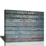 Christian God's 10 Commandments Inspirational Wall Art 16"x12