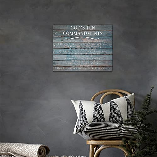 Christian God's 10 Commandments Inspirational Wall Art 16"x12