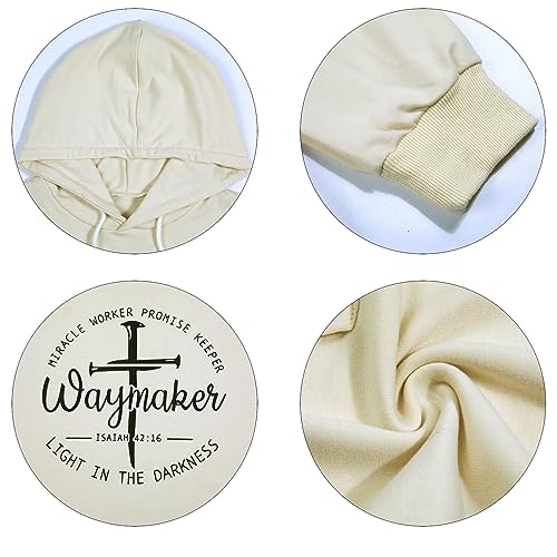 Women's Waymaker Miracle Worker Promise Keeper Hoodie Sweatshirt