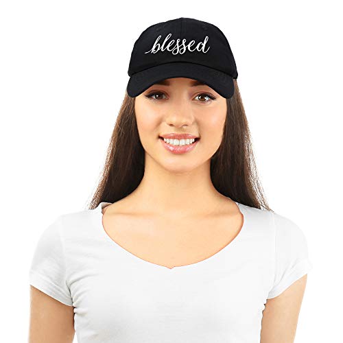 DALIX Blessed Women's Black Cotton Dad Hat