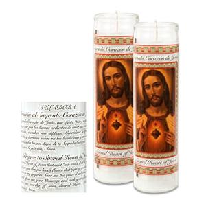 Catholic Prayer Candles Set - White Unscented Wax