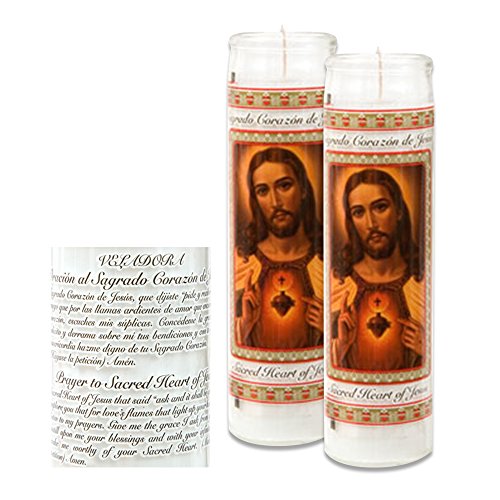 Catholic Prayer Candles Set - White Unscented Wax