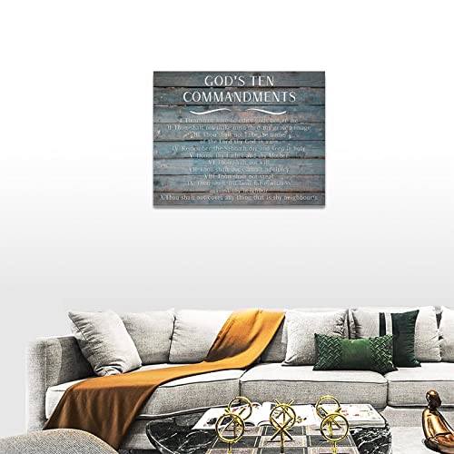Christian God's 10 Commandments Inspirational Wall Art 16"x12
