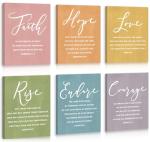 Faith Hope Love Bible Verse Wall Art Set
