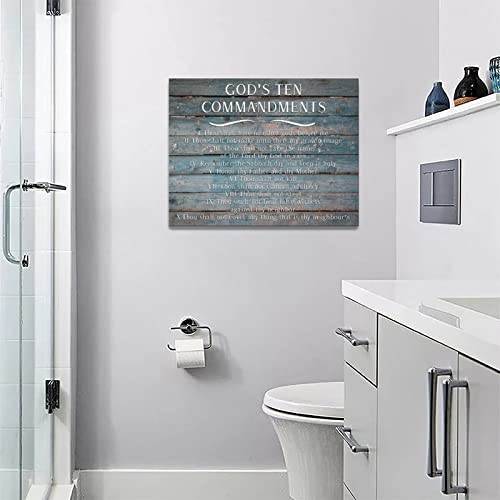 Christian God's 10 Commandments Inspirational Wall Art 16"x12