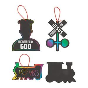 Railroad VBS Magic Scratch Ornaments Set - Religious Kids