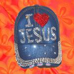 Women's Popfizzy Bling Rhinestone Jesus Christ Ball Cap