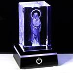 3D Crystal Virgin Mary & Baby Jesus Statues Set
