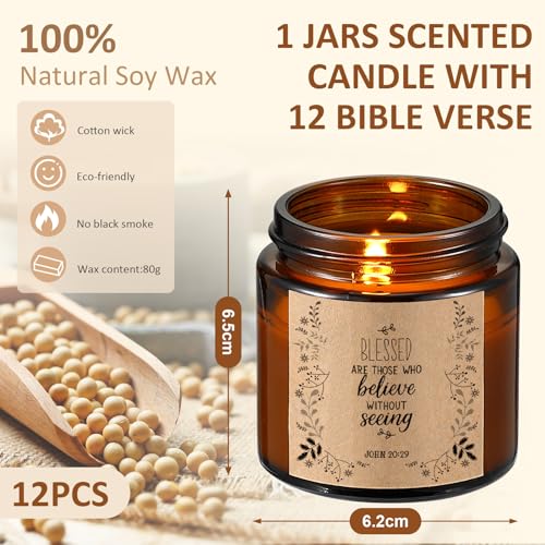 Demissle 12 Pcs Women's Bible Verse Scented Candles