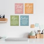 Faith Hope Love Bible Verse Wall Art Set