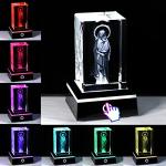 3D Crystal Virgin Mary & Baby Jesus Statues Set