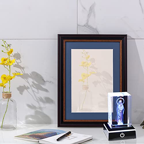 3D Crystal Virgin Mary & Baby Jesus Statues Set