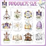 Wenqik Easter Wooden Hanging Ornaments Decor - 36 Pcs