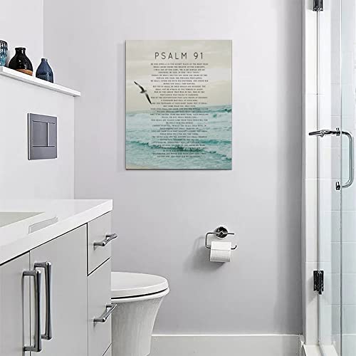 Psalm 91 Scripture Canvas Print - Christian Church Decor