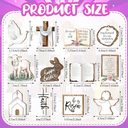 He is Risen Religious Easter Decor Ornaments Set