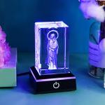 3D Crystal Virgin Mary & Baby Jesus Statues Set