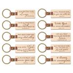 Wooden Bible Keychain Set: Religious Engraved Gift Collection