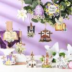 Wenqik Easter Wooden Hanging Ornaments Decor - 36 Pcs