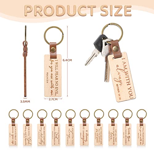 Wooden Bible Keychain Set: Religious Engraved Gift Collection