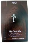 Budded Crucifix Cross Lapel Pin Pendant, Pewter, 1 Inch