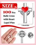 Bulk Cross and Heart Lapel Pins for Christians