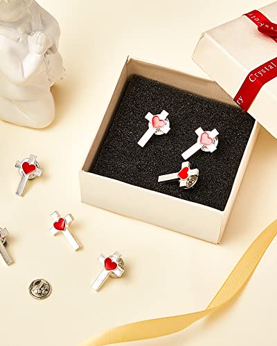 Bulk Cross and Heart Lapel Pins for Christians