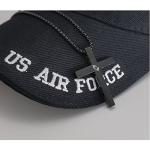 Black Stainless Steel Crucifix Necklace with Bible Verse