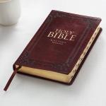 Holy Bible King James Version Burgundy Faux Leather Thumb-Indexed