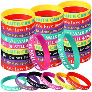 30 Christian Bible Rubber Bracelets with Inspirational Verses