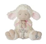 Serenity Lamb & Crib Cross: Christening/Baptism Gift, Pink