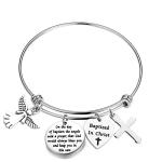 Angel Prayer Cross Bracelet - Baptism Day Religious Gift