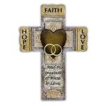Abbey Gift Marriage Wall Cross with Bible Verse