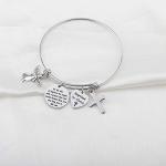 Angel Prayer Cross Bracelet - Baptism Day Religious Gift