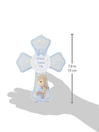 Jesus Loves Me Boy Resin Cross