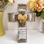 Abbey Gift Marriage Wall Cross with Bible Verse