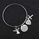 Angel Prayer Cross Bracelet - Baptism Day Religious Gift