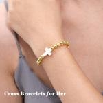 Christian Gold Beaded Bracelets for Teen Girls and Women