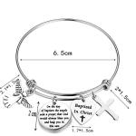 Angel Prayer Cross Bracelet - Baptism Day Religious Gift