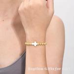Christian Gold Beaded Bracelets for Teen Girls and Women