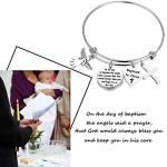 Angel Prayer Cross Bracelet - Baptism Day Religious Gift