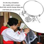 Angel Prayer Cross Bracelet - Baptism Day Religious Gift