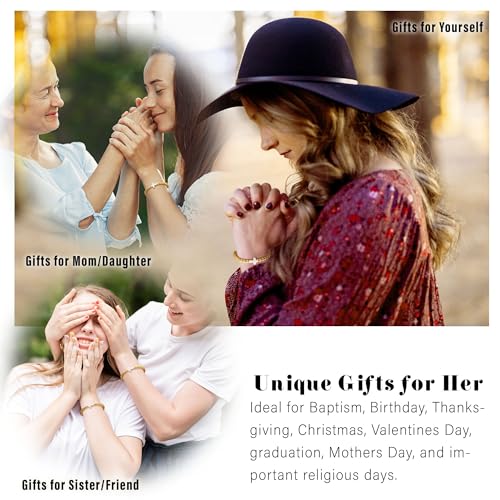 Christian Gold Beaded Bracelets for Teen Girls and Women