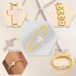 Christian Gold Beaded Bracelets for Teen Girls and Women
