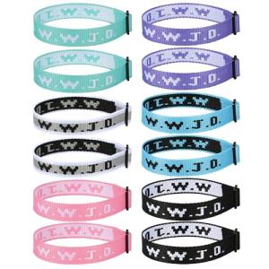 12-Piece WWJD Adjustable Bracelet Set for Christians