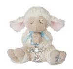 Serenity Lamb Crib Cross Christening Baptism Gift (Blue)